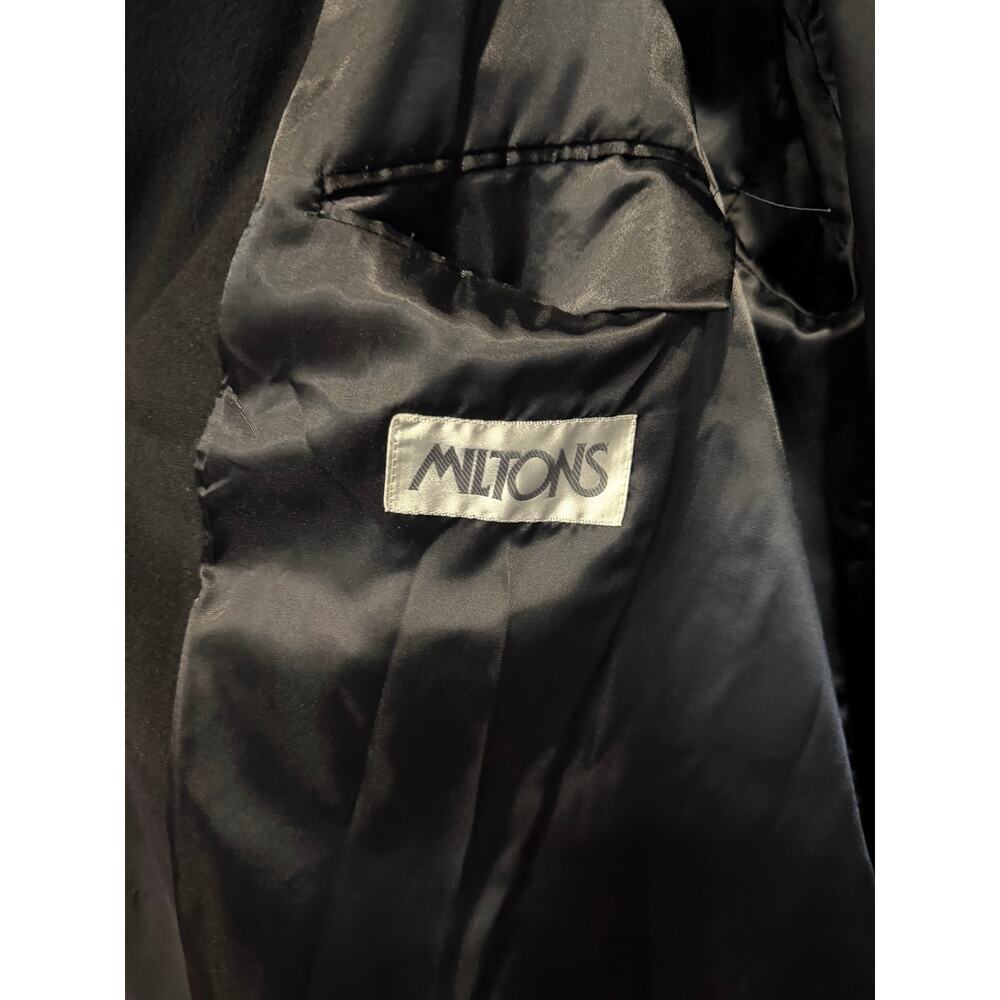 Vintage Chaps Ralph Lauren Men's Black Wool 3-Button Long Overcoat Topcoat - Picture 6 of 9